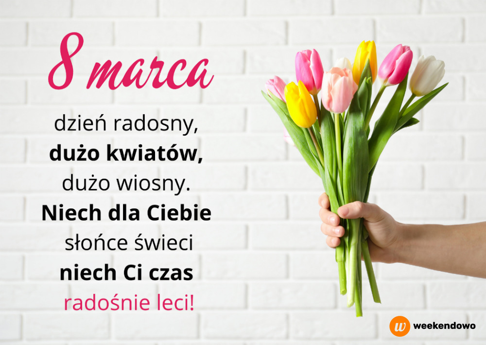 8 marca dzień radosny kartka