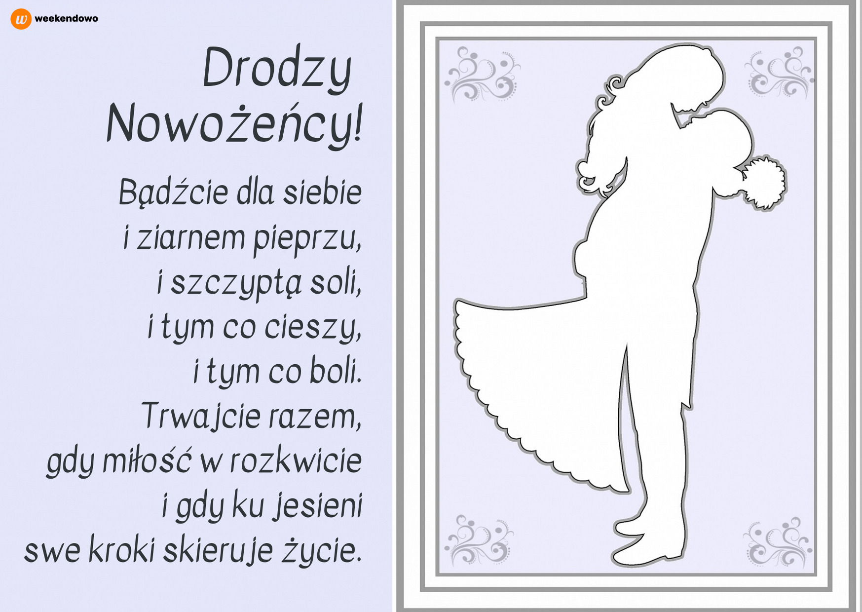 Drodzy nowożeńcy kartka