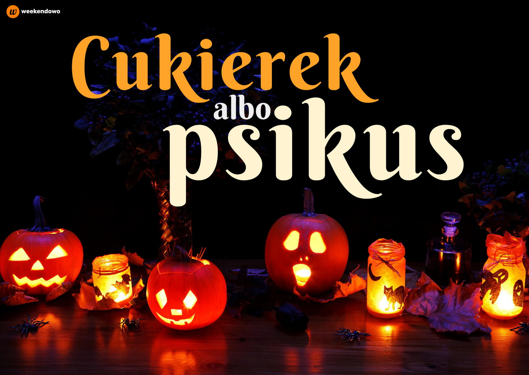 Halloweenowa kartka z dyniami
