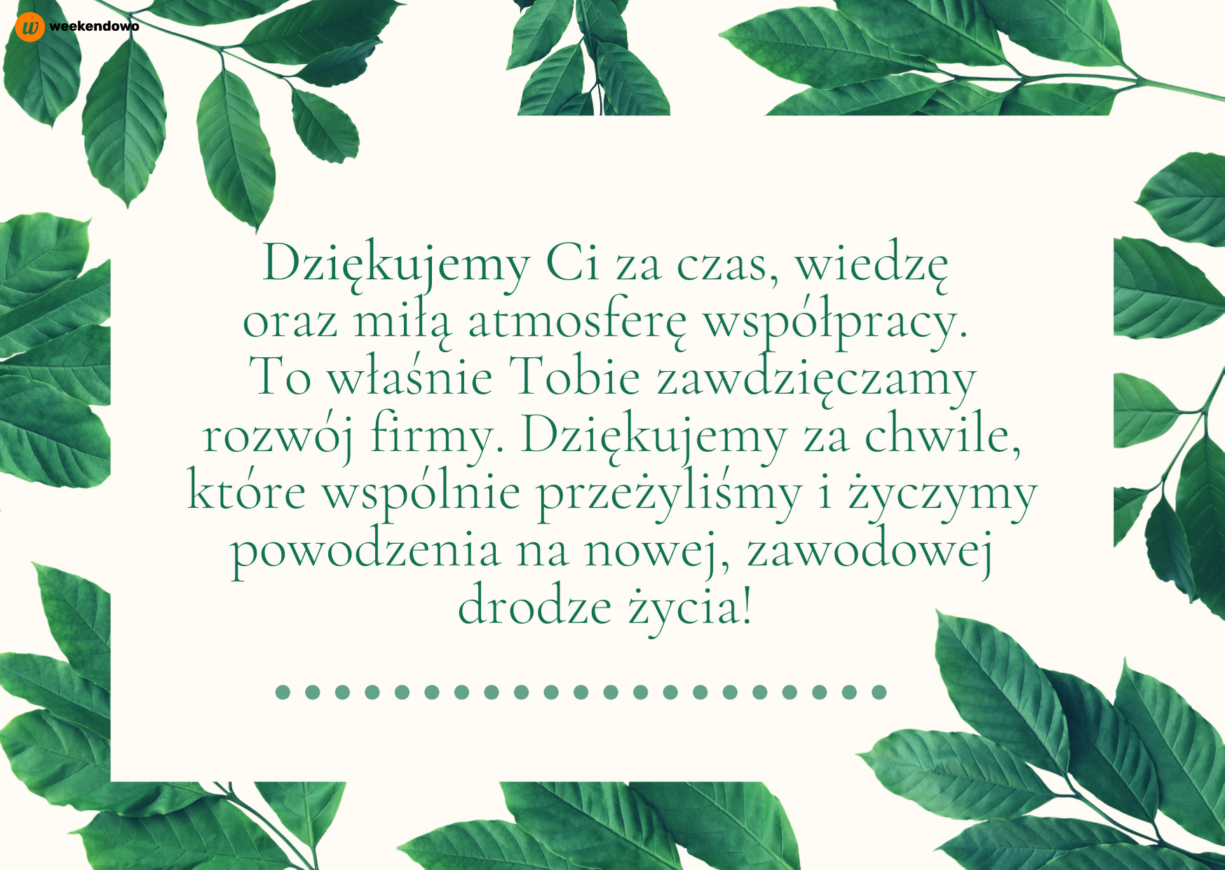 Kartka na pożegnanie koleżanki, kolegi z pracy
