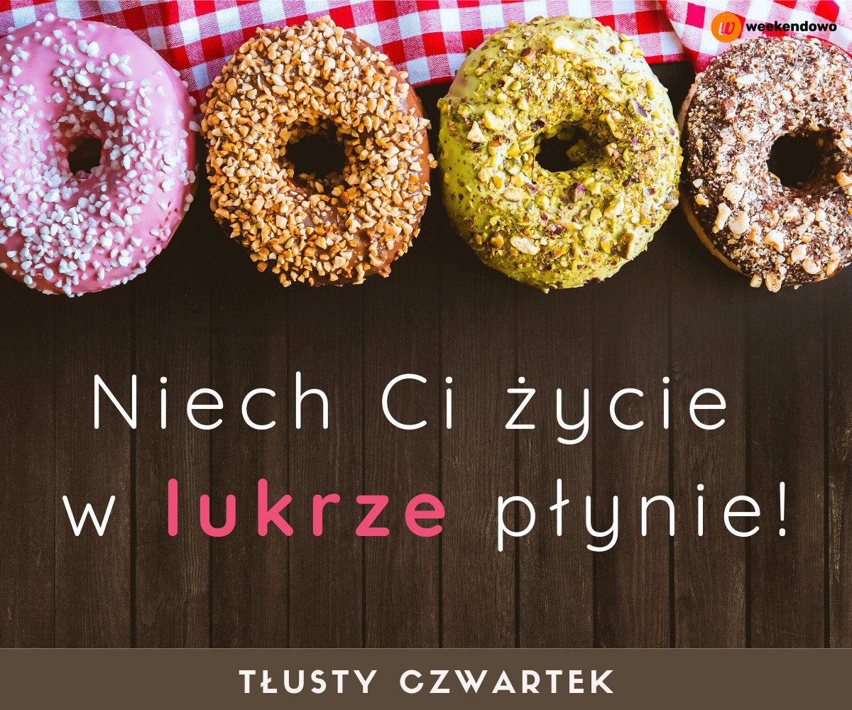 Kartka na tłusty czwartek z pączkami