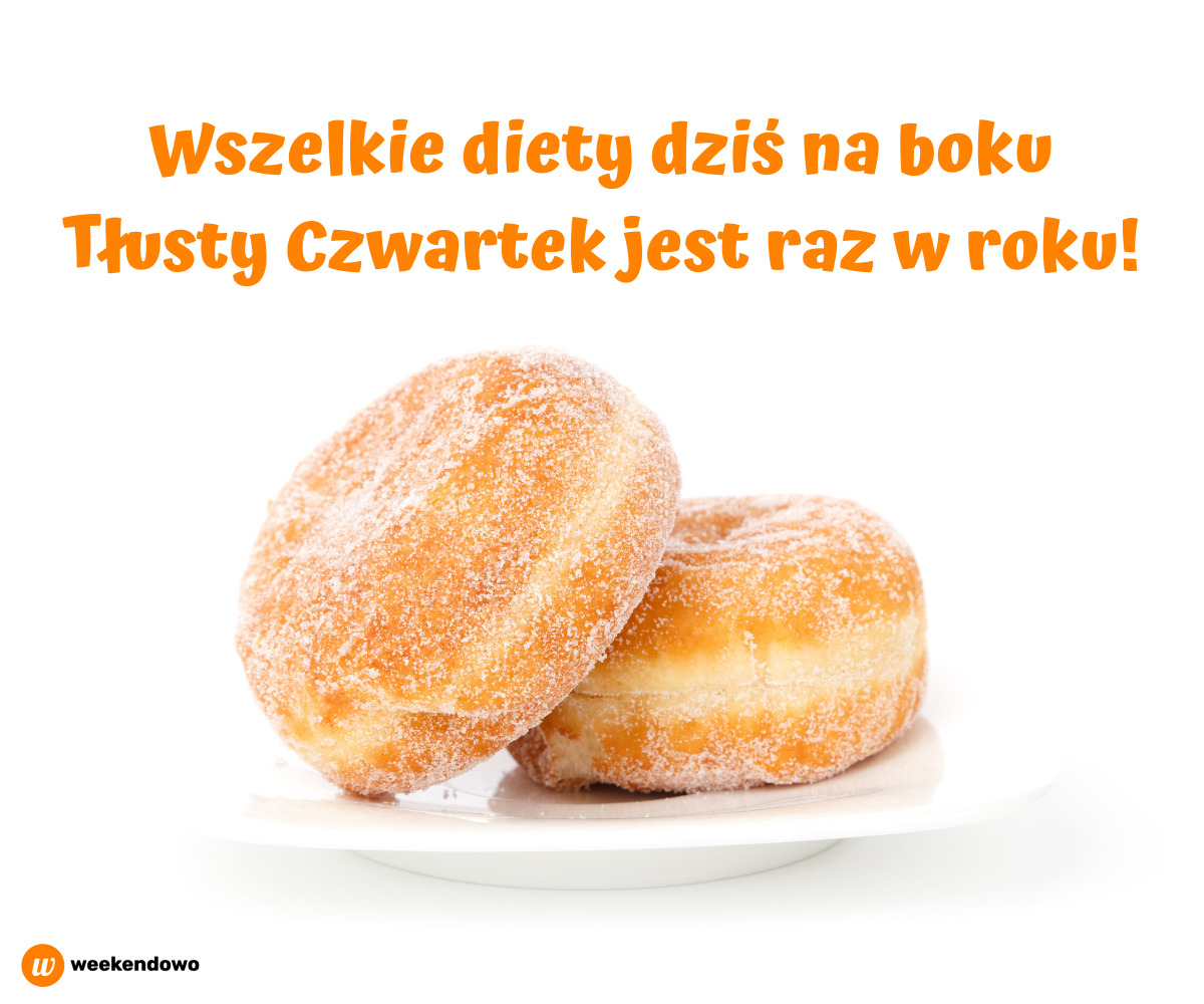 Kartka na tłusty czwartek z wierszykiem