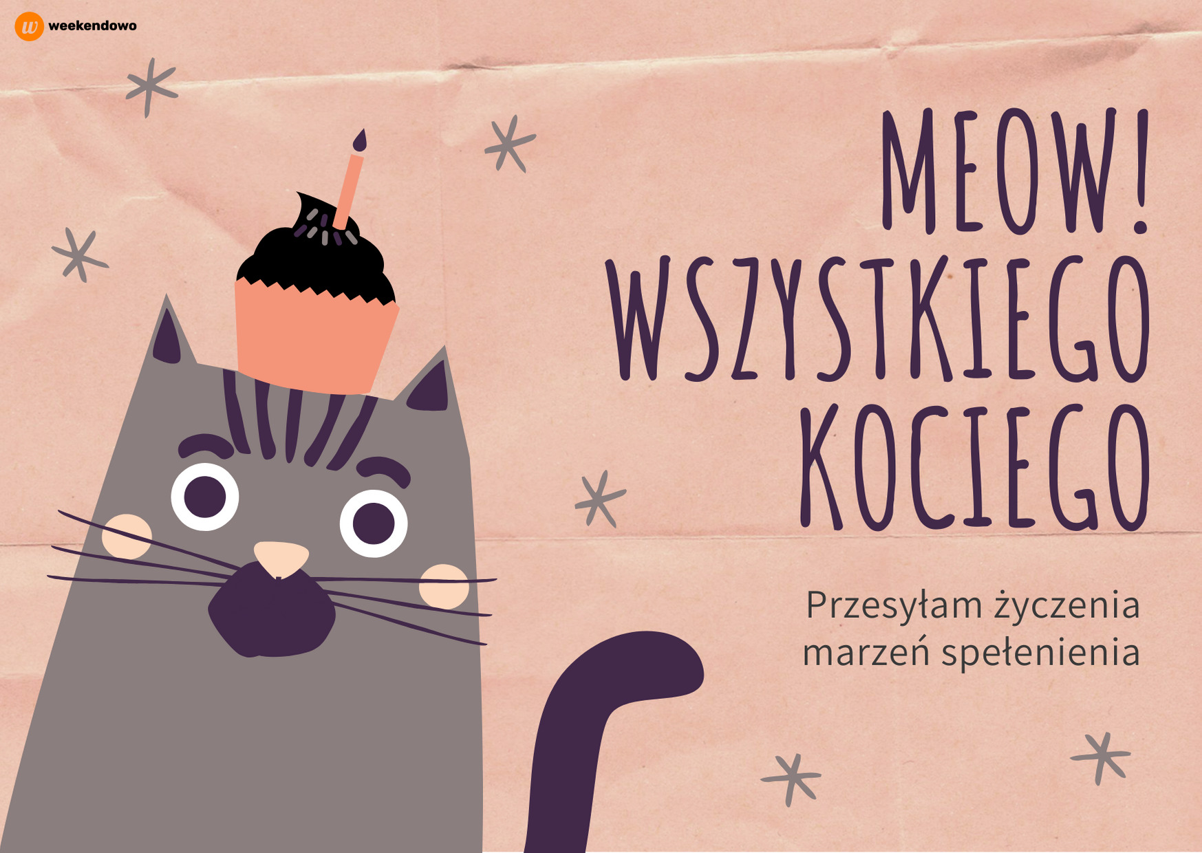 Kartka urodzinowa dla kociary