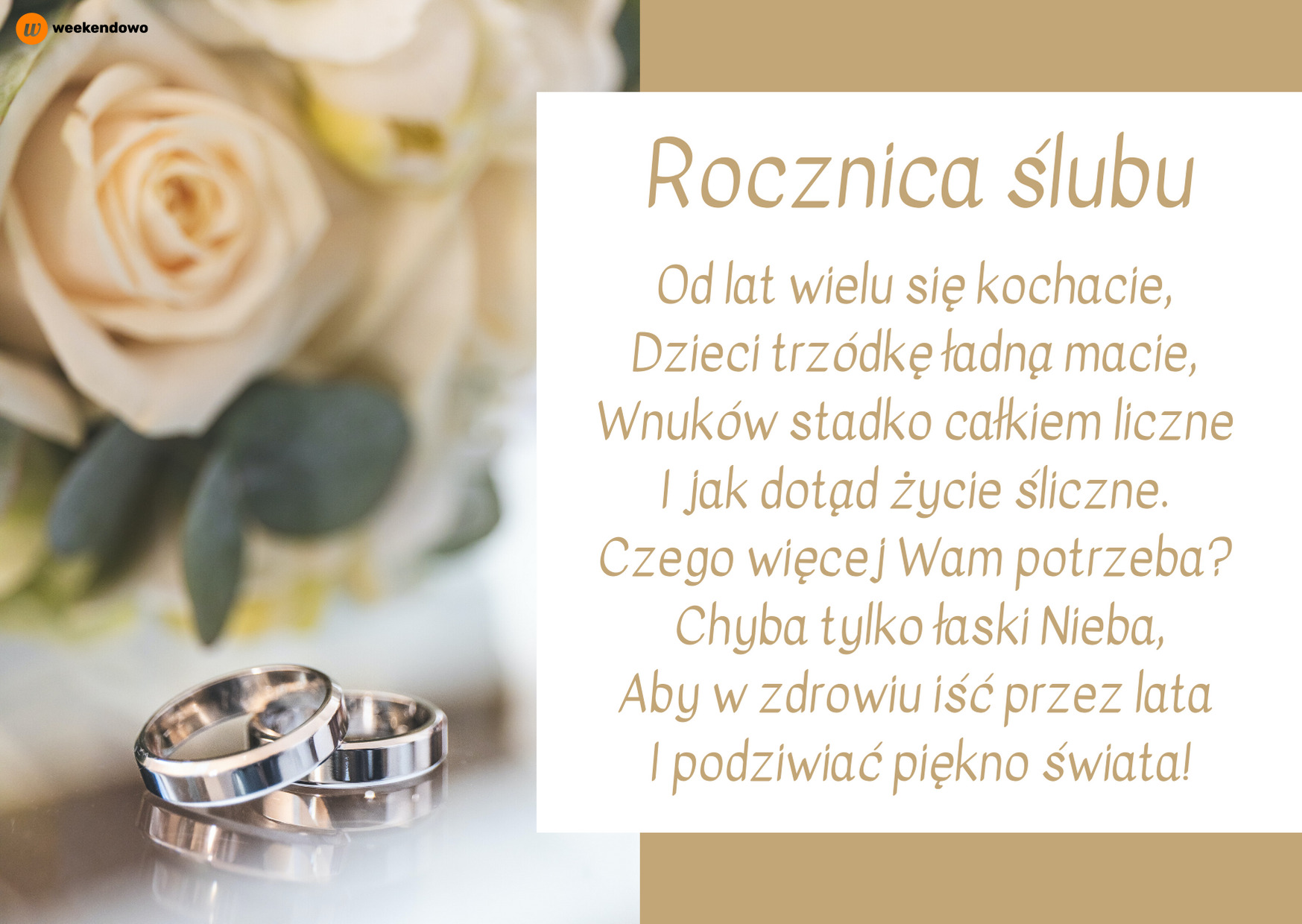 Kartka z życzeniami na rocznicę ślubu