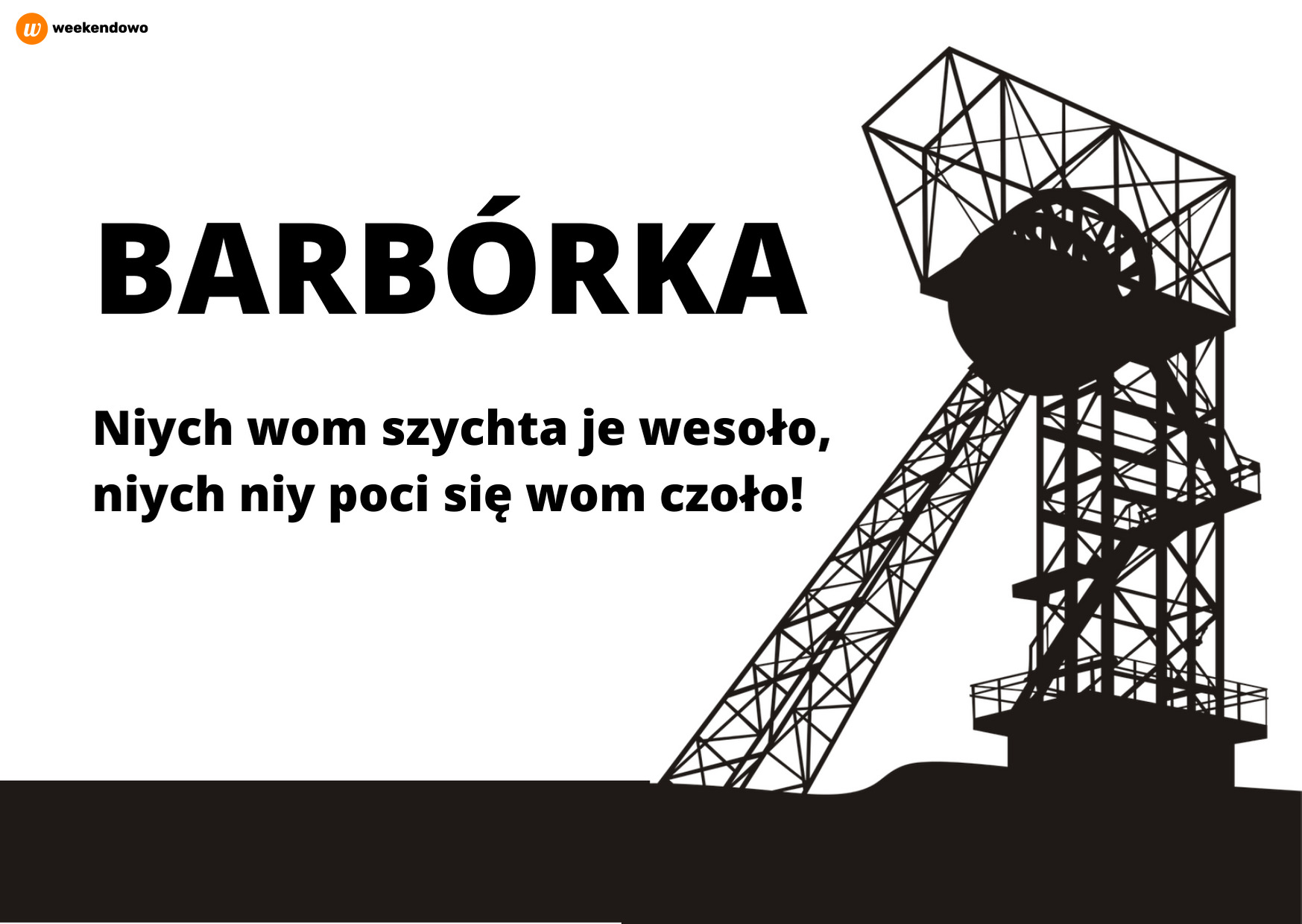 Kartka z życzeniami po śląsku na barbórkę 