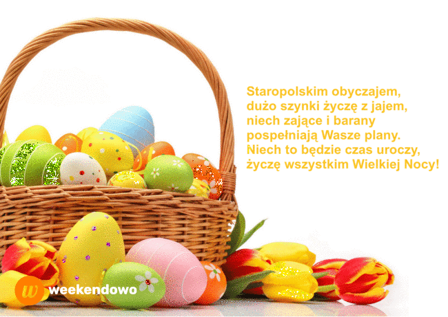 Koszyk z pisankami kartka