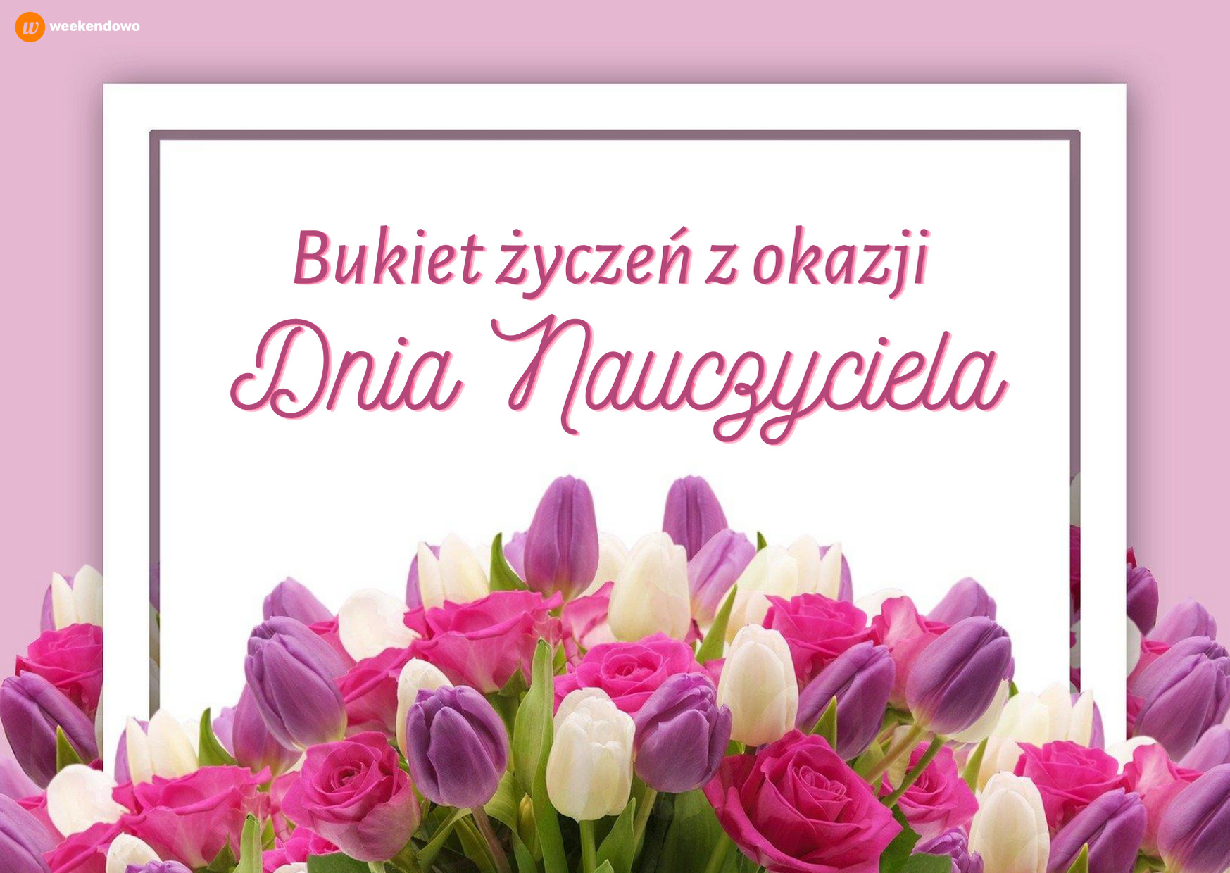 Kwiaty dla nauczycielki kartka