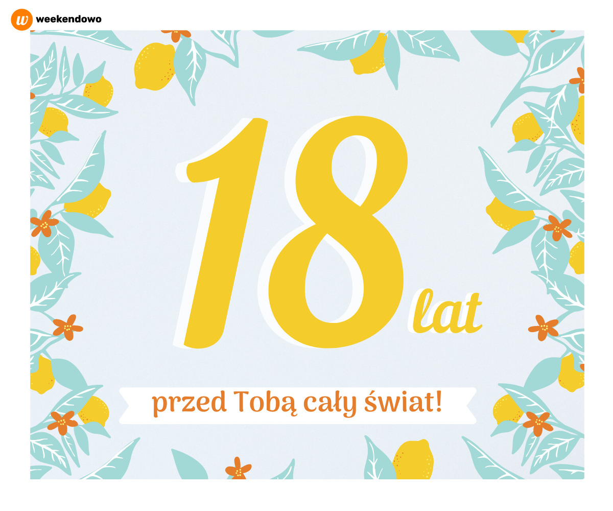 Ładna kartka na osiemnastkę