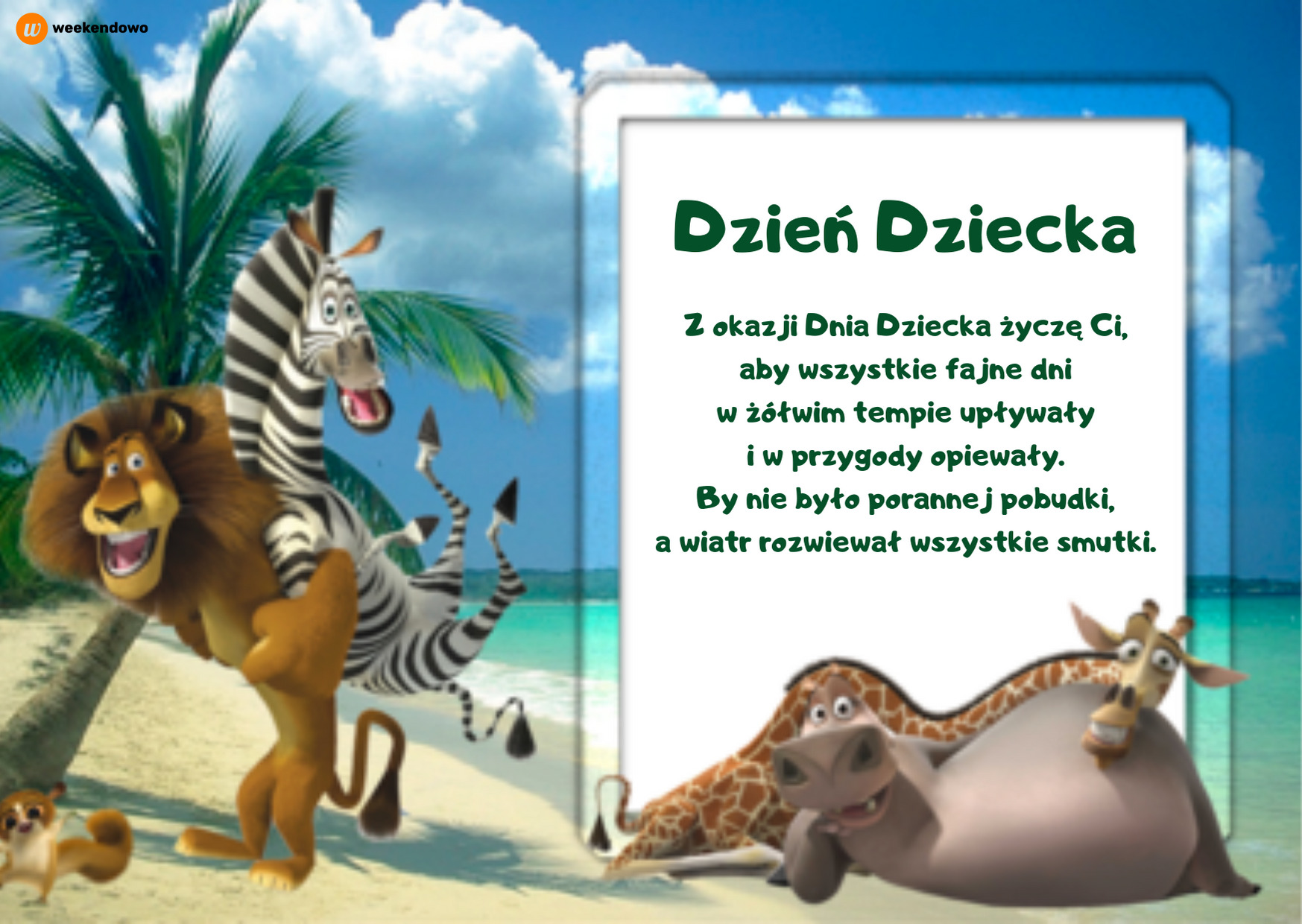 Madagaskar kartka na dzień dziecka