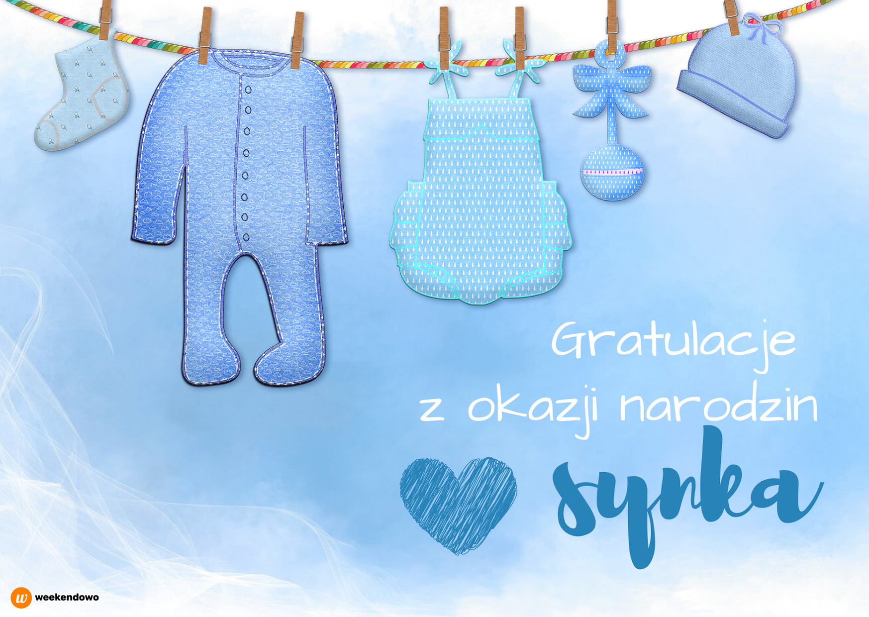 Narodziny synka kartka