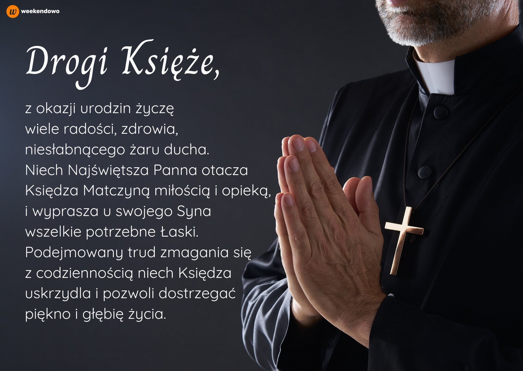 Prosta kartka dla księdza