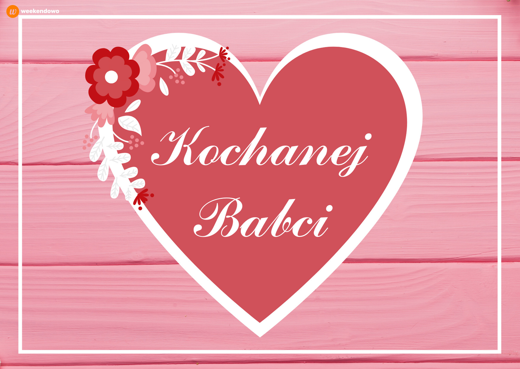 Serce na Dzień Babci kartka