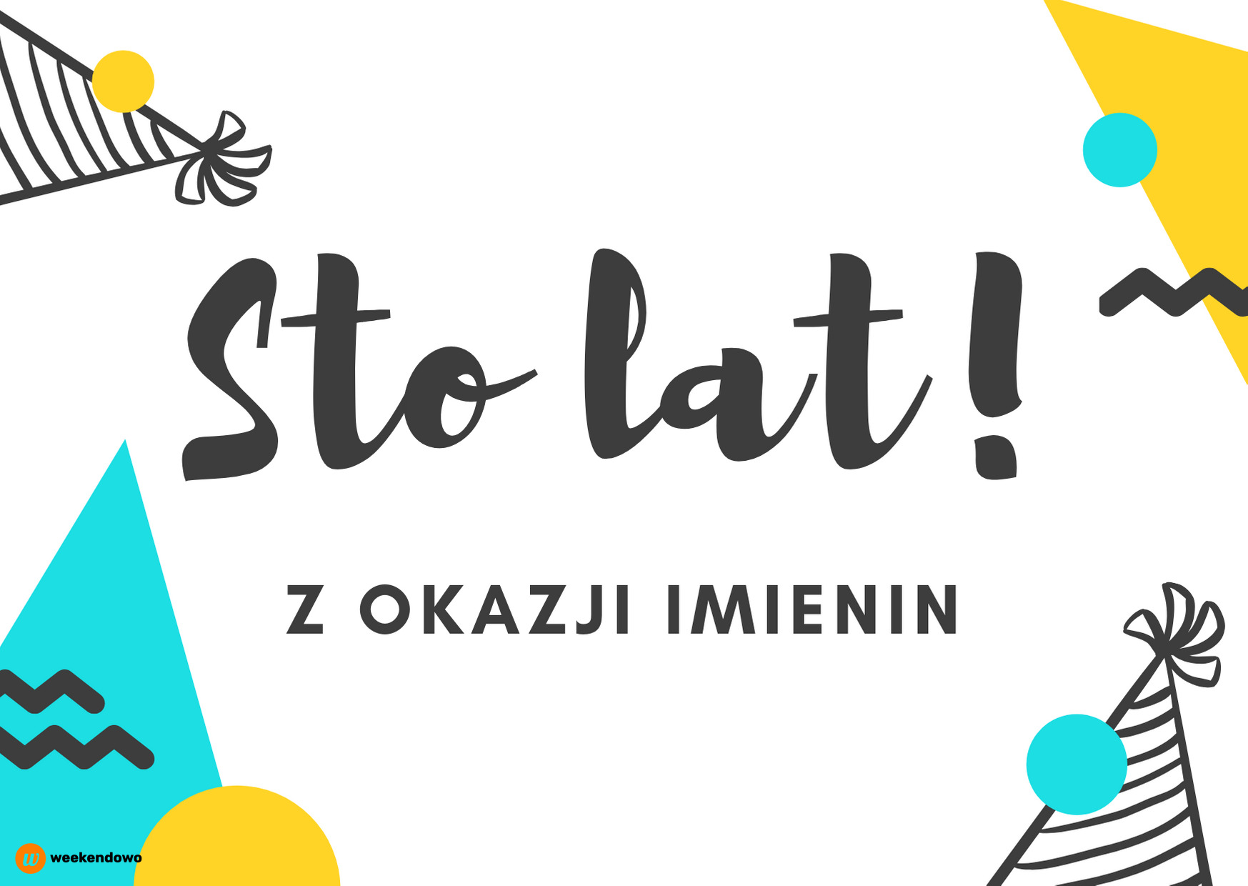 Sto lat kartka imieninowa