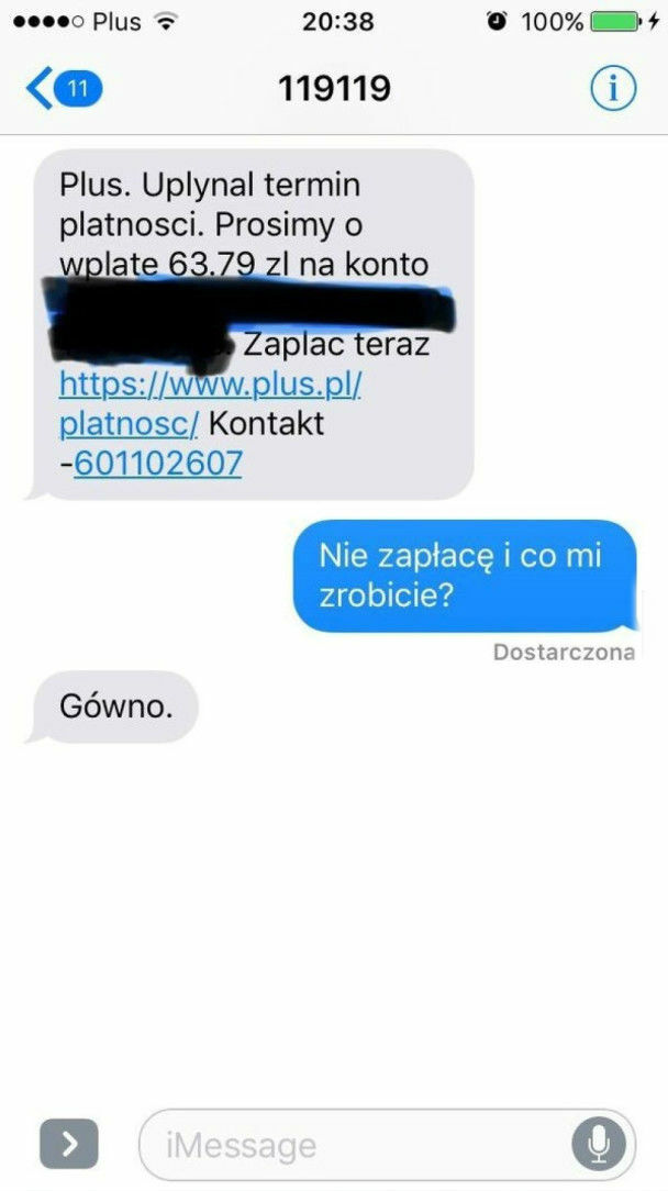 Nie zapłacił rachunku za telefon