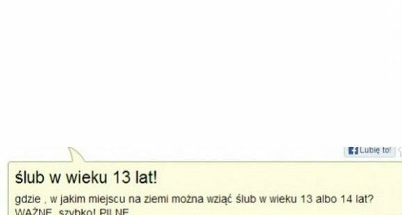 Gdzie wziąć ślub w wieku 13 lat?