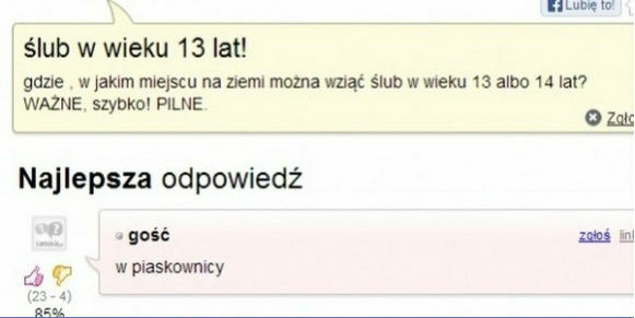 Gdzie wziąć ślub w wieku 13 lat?