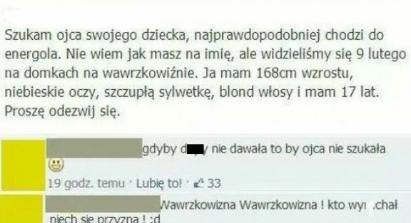 Szuka ojca swojego dziecka