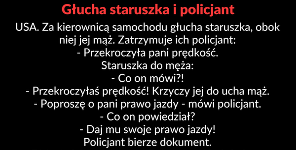 Głucha staruszka i policjant