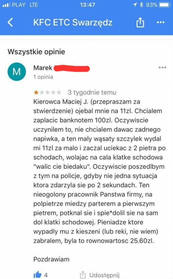Nieuczciwy kierowca