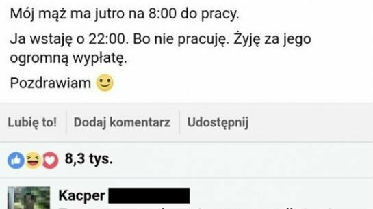Żyję za wypłatę męża