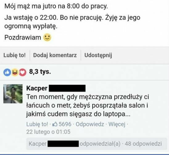 Żyję za wypłatę męża