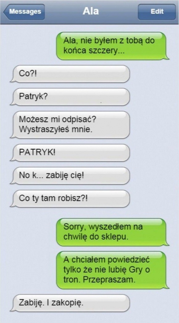 Nie był szczery