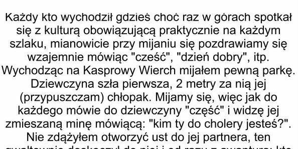 Niezręczna sytuacja na szlaku