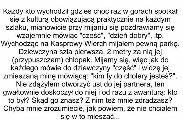 Niezręczna sytuacja na szlaku