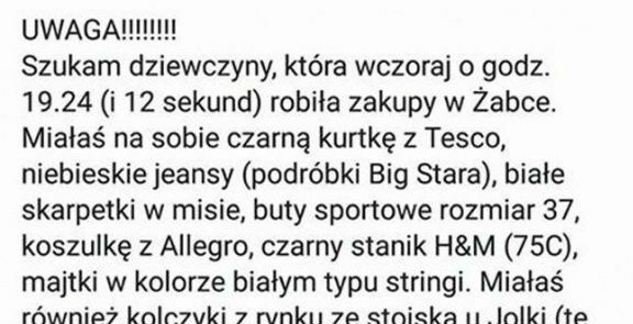 Uwaga! Czy widziałeś tę dziewczynę?