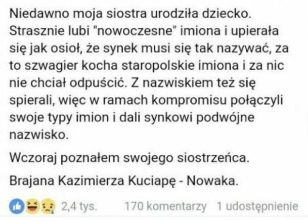 Najgorsze imię dla dziecka