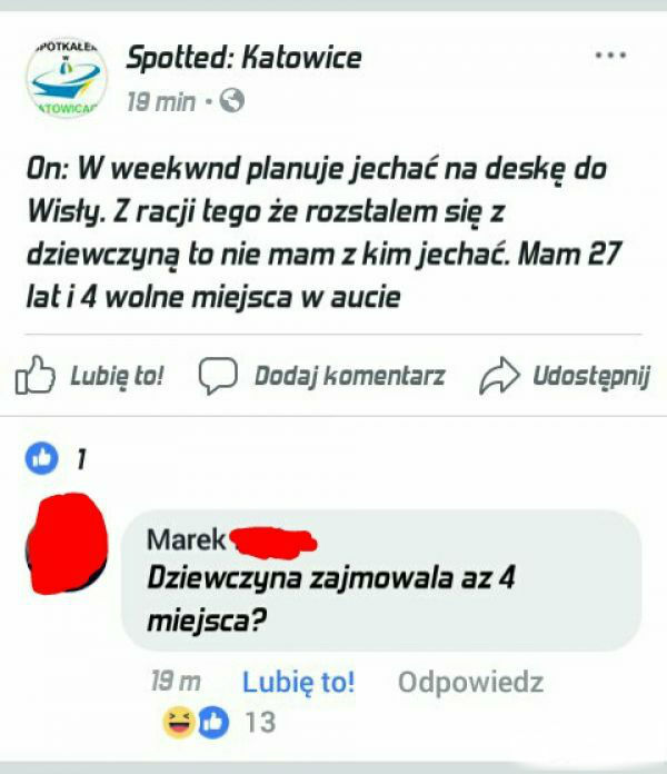 Wolne miejsca w aucie
