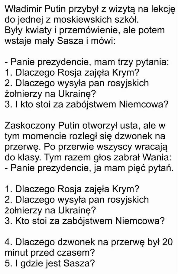 Kilka pytań do Putina