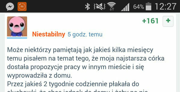 Córka wyprowadziła się z domu...