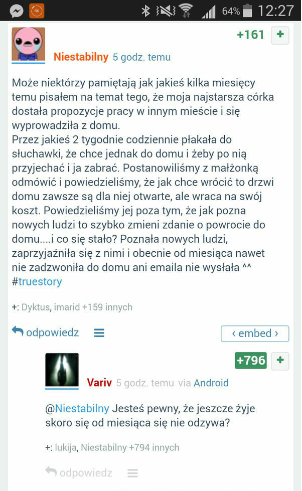 Córka wyprowadziła się z domu...