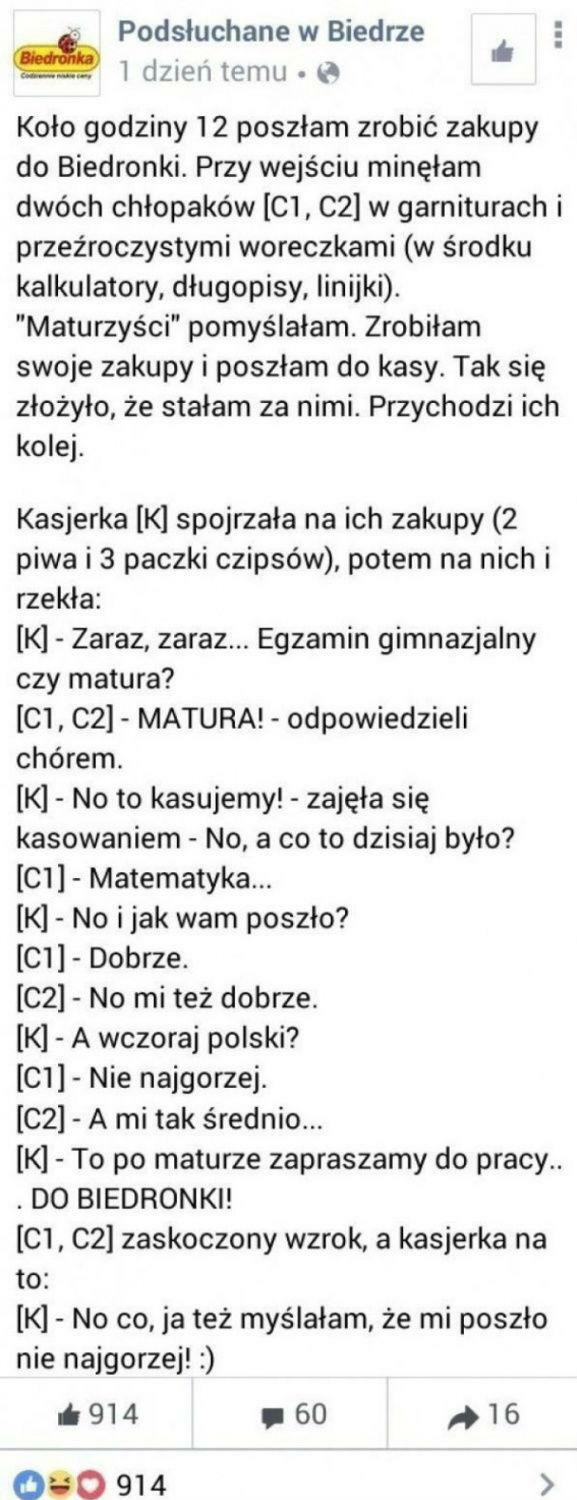Epicka odpowiedź kasjerki 