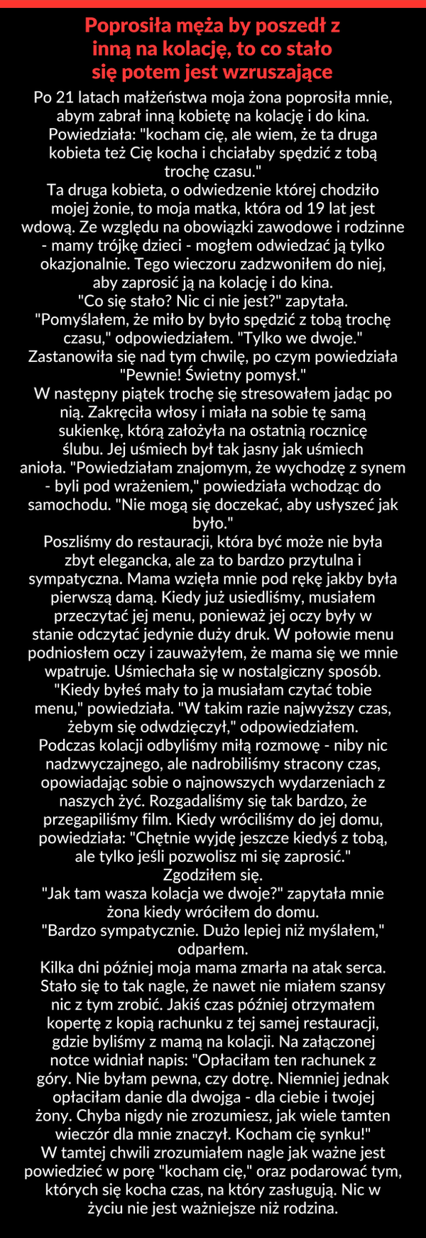 Kolacja z inną kobietą 
