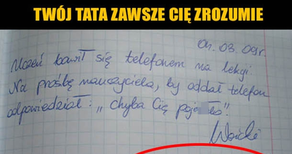 Uwaga w zeszycie