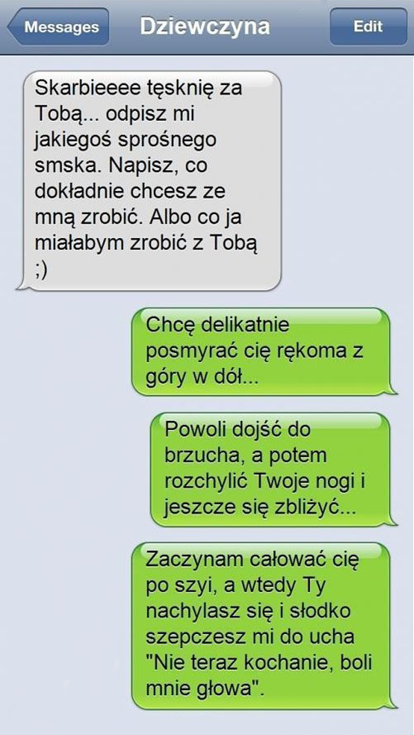 Sprośny sms 