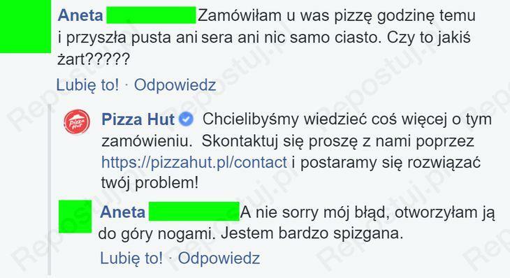 Żart z pizzą 