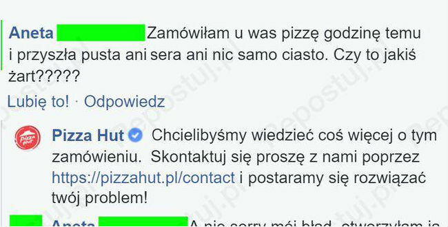 Żart z pizzą 