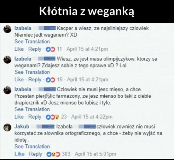 Kłótnia z weganką