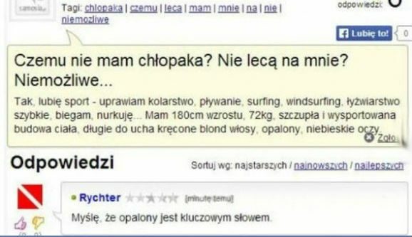 Dlatego nie ma chłopaka