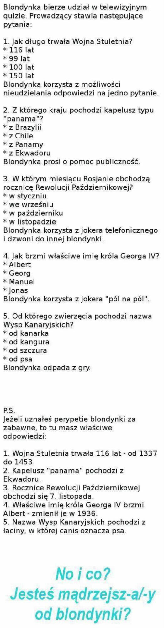 Jesteś mądrzejszy od blondynki? 