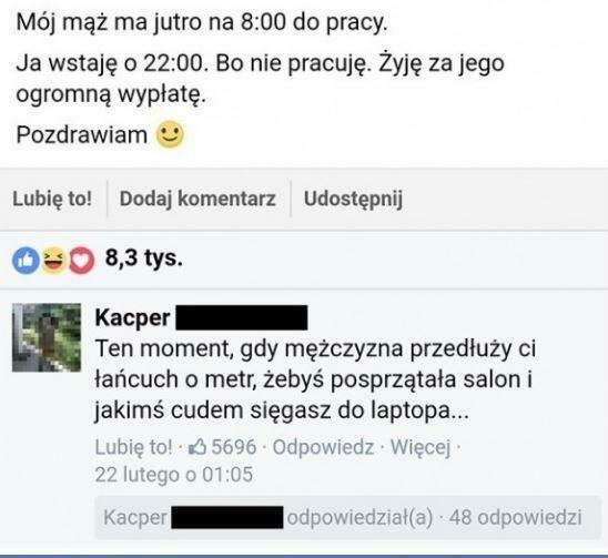 Żyje za wypłatę męża