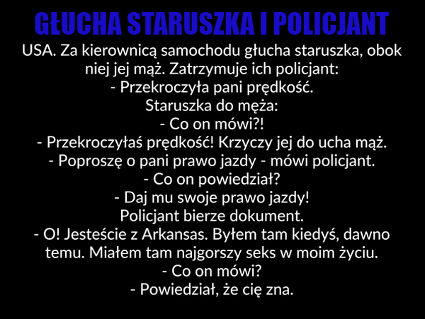 Głucha staruszka i policjant