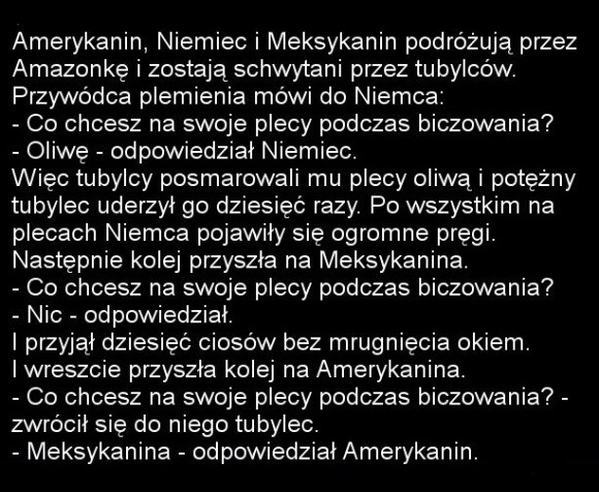 Amerykanin, Niemiec i Meksykanin kontra tubylcy  