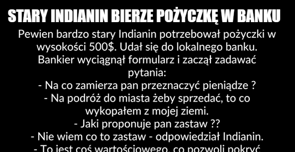 Podejrzliwy Indianin i bank 