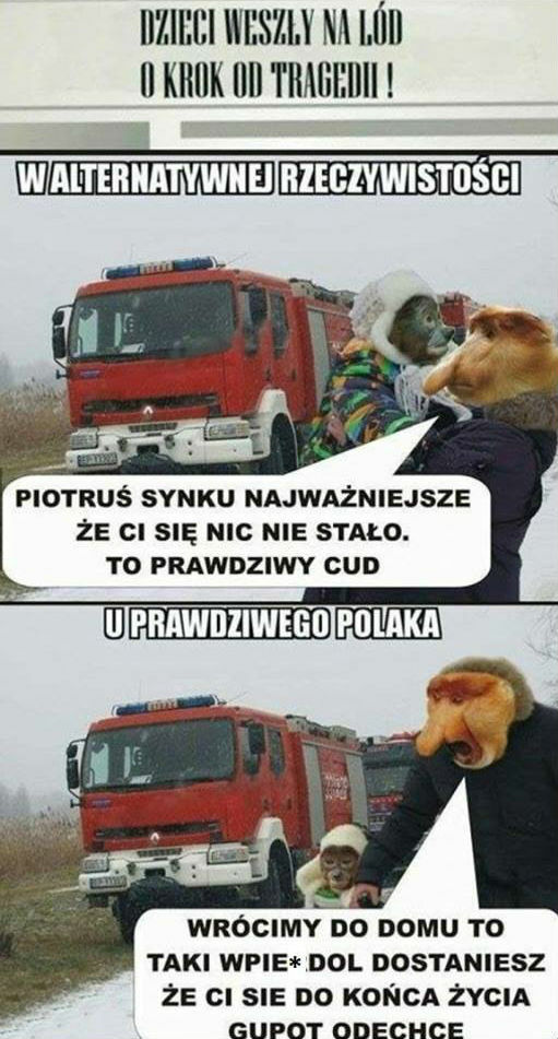 Dzieci weszły na lód 