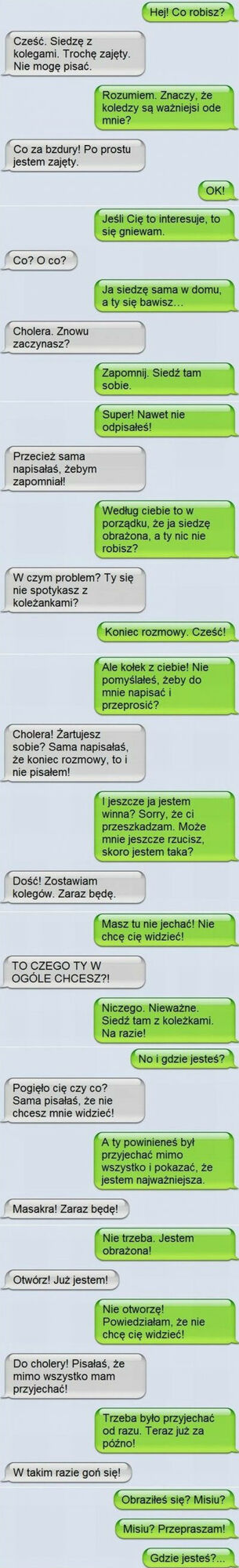 Typowa kłótnia z dziewczyną...