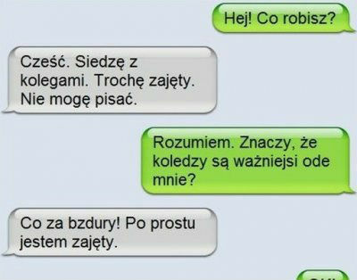 Typowa kłótnia z dziewczyną...